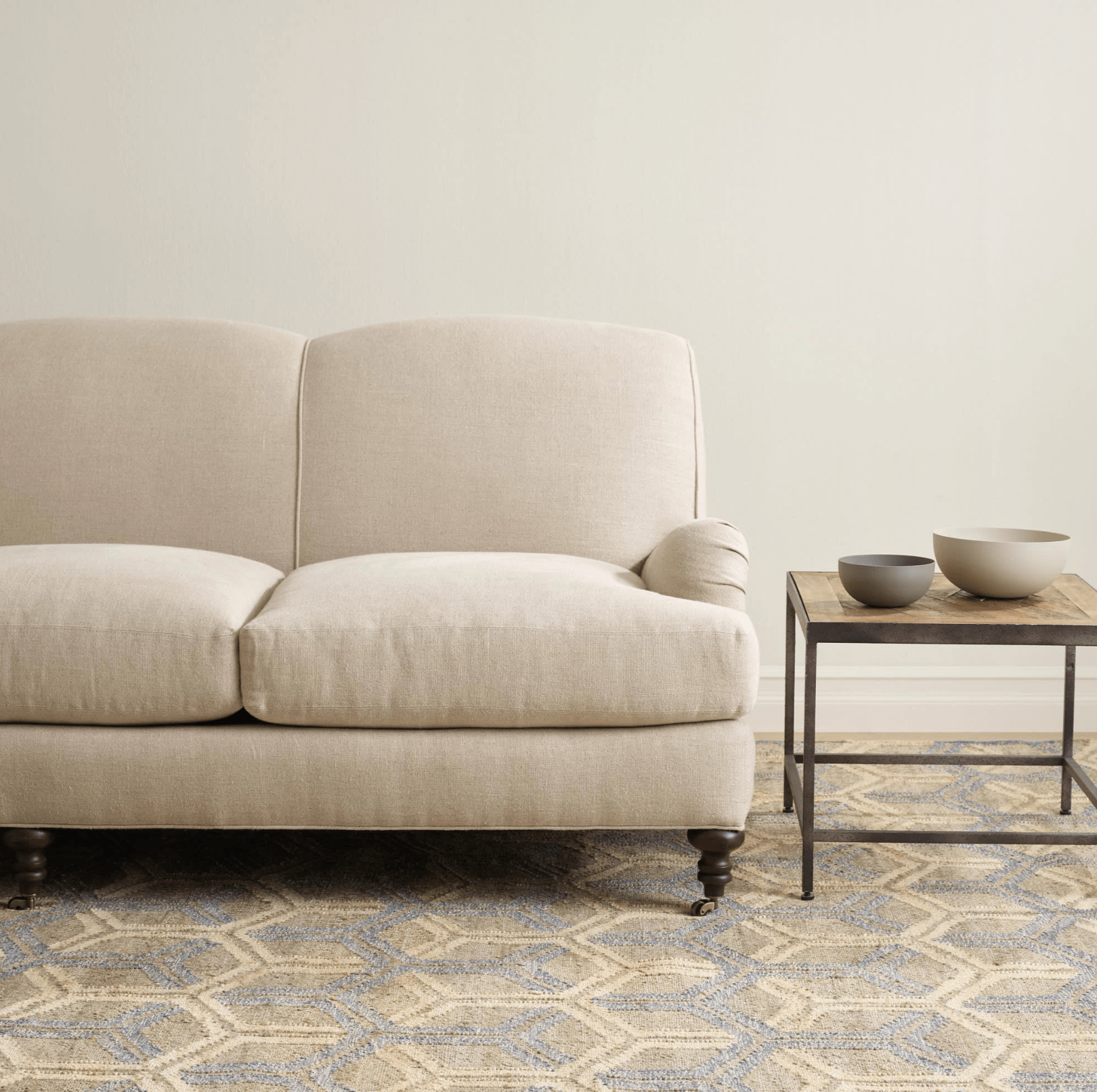 Tala Handwoven Jute Rug - Tan & Blue - Our Boat House