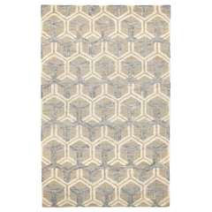 Tala Handwoven Jute Rug - Tan & Blue - Our Boat House