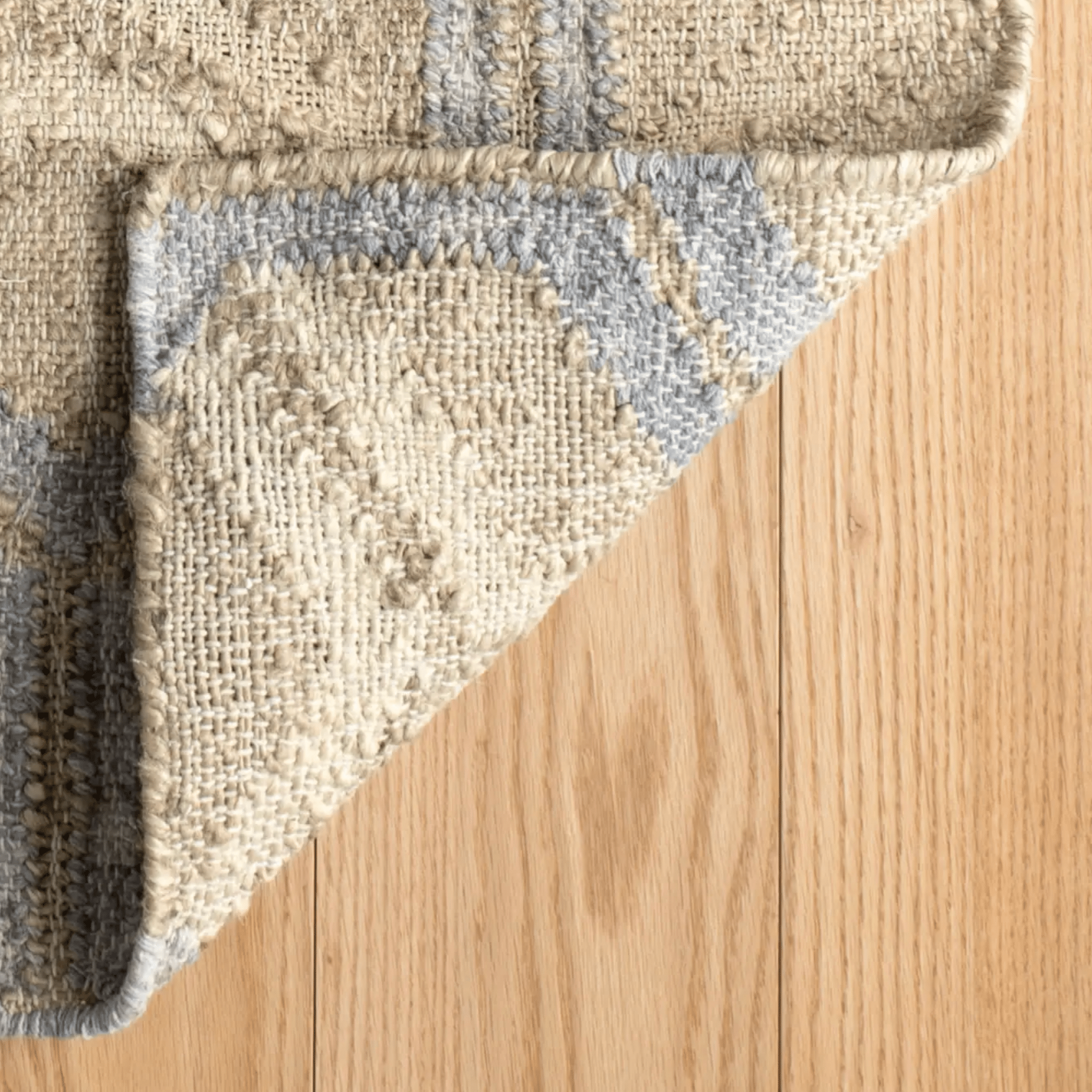 Tala Handwoven Jute Rug - Tan & Blue - Our Boat House