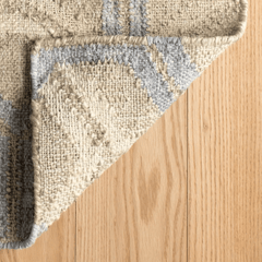 Tala Handwoven Jute Rug - Tan & Blue - Our Boat House