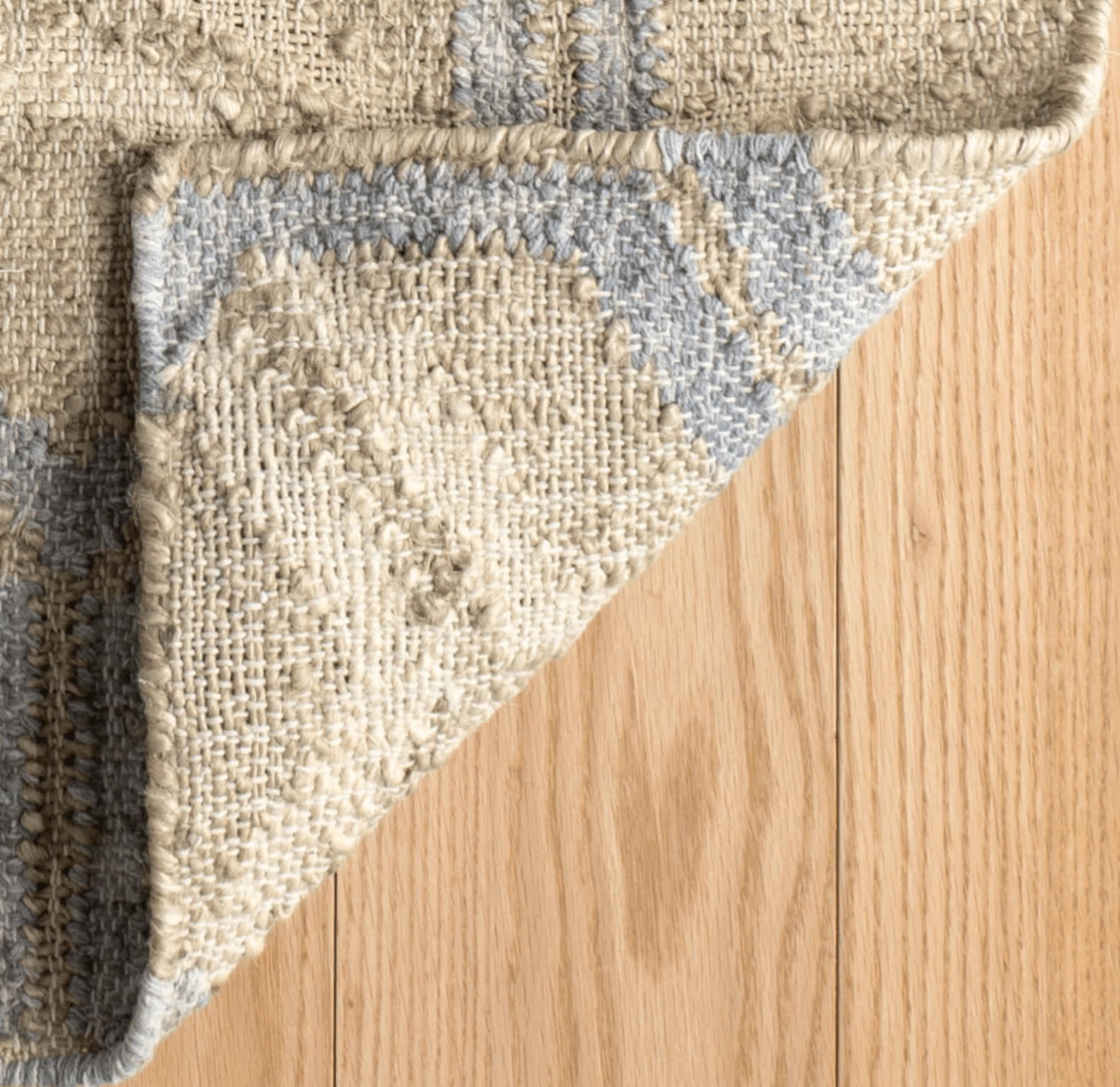 Tala Handwoven Jute Rug - Tan & Blue - Our Boat House