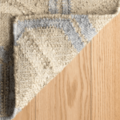 Tala Handwoven Jute Rug - Tan & Blue - Our Boat House