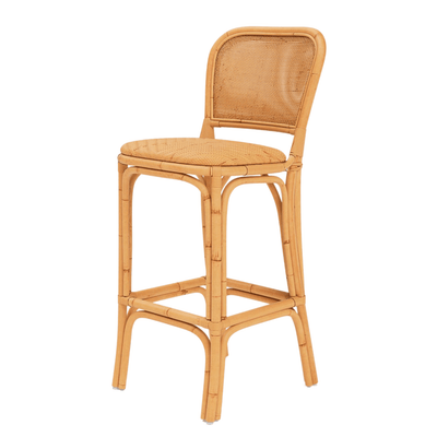 Tatum Woven Rattan Bar Stool - Our Boat House