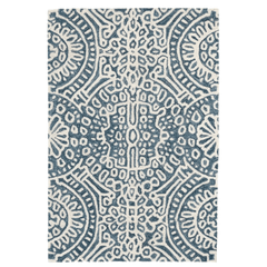 Temple Hand Micro Hook Wool Rug - Ink Blue - Our Boat House
