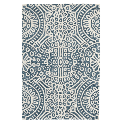 Temple Hand Micro Hook Wool Rug - Ink Blue - Our Boat House