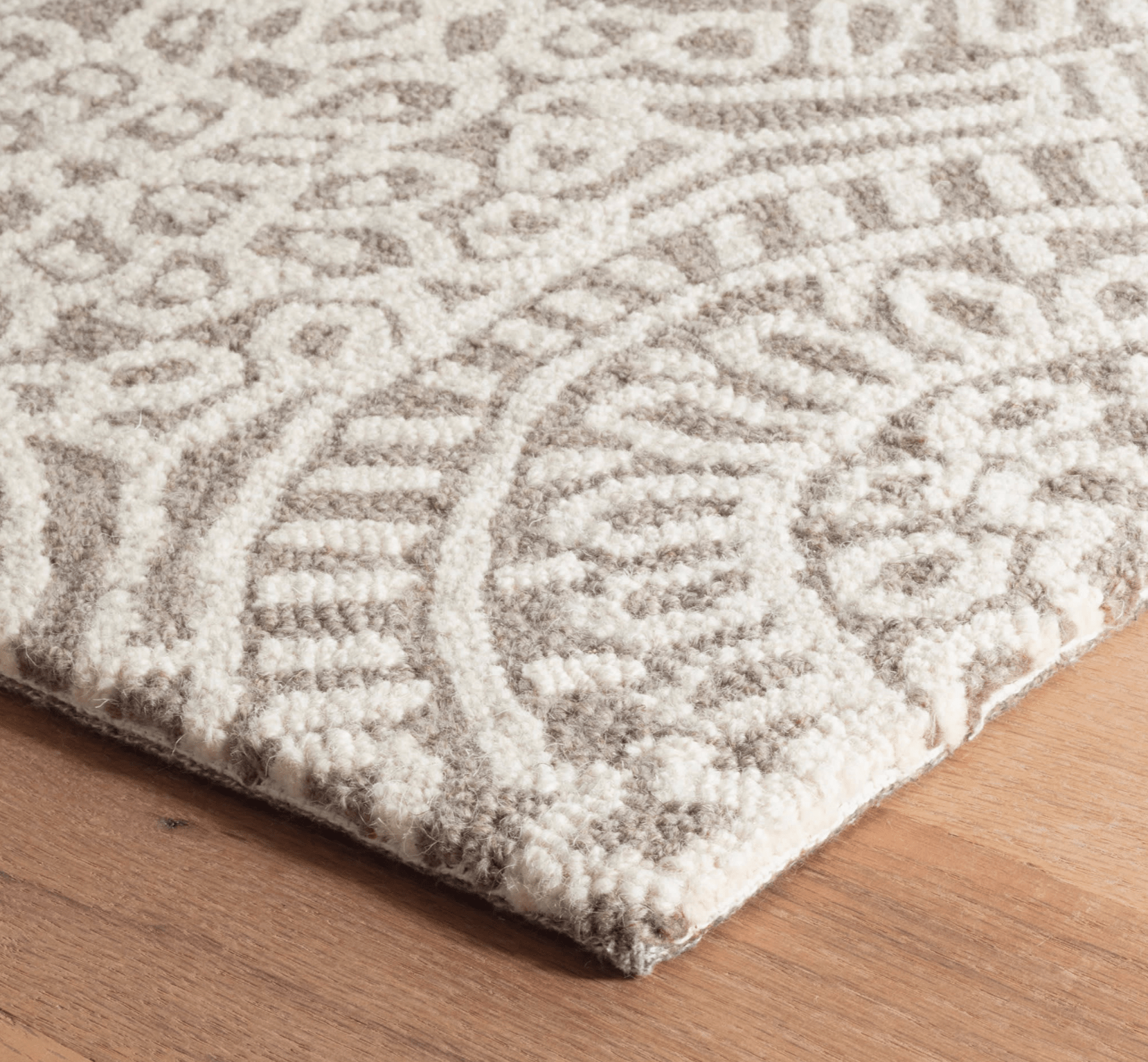 Temple Hand Micro Hooked Wool Rug - Taupe - Our Boat House