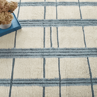 Tory Pewter Blue Hand Knotted Wool Rug - Our Boat House