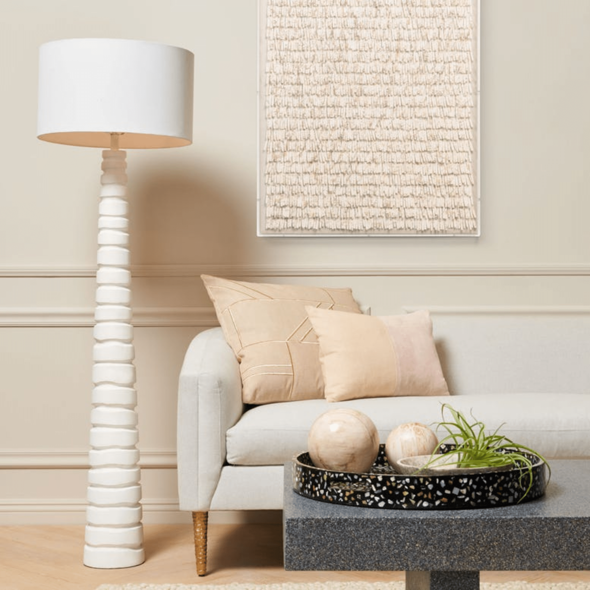 Tula Tapered White Floor Lamp - coastal inspired home furnishing lifestyle