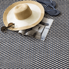 Two - Tone Rope Handwoven Indoor/Outdoor Rug - Navy & Ivory - Our Boat House