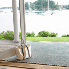 Two - Tone Rope Handwoven Indoor/Outdoor Rug - Navy & Ivory - Our Boat House