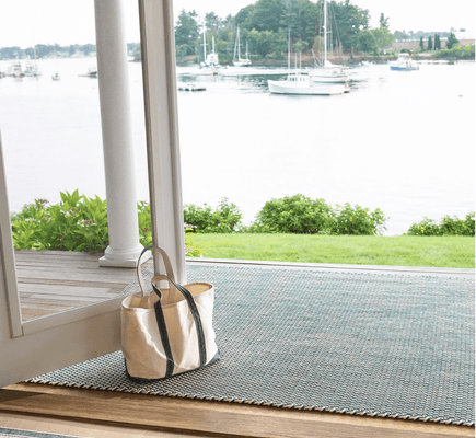 Rope Weave Indoor/Outdoor Rug - Navy & Ivory - Our Boat House