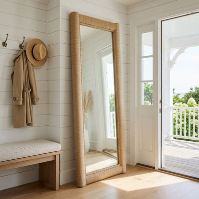 Velma Rope Floor Mirror - Our Boat House