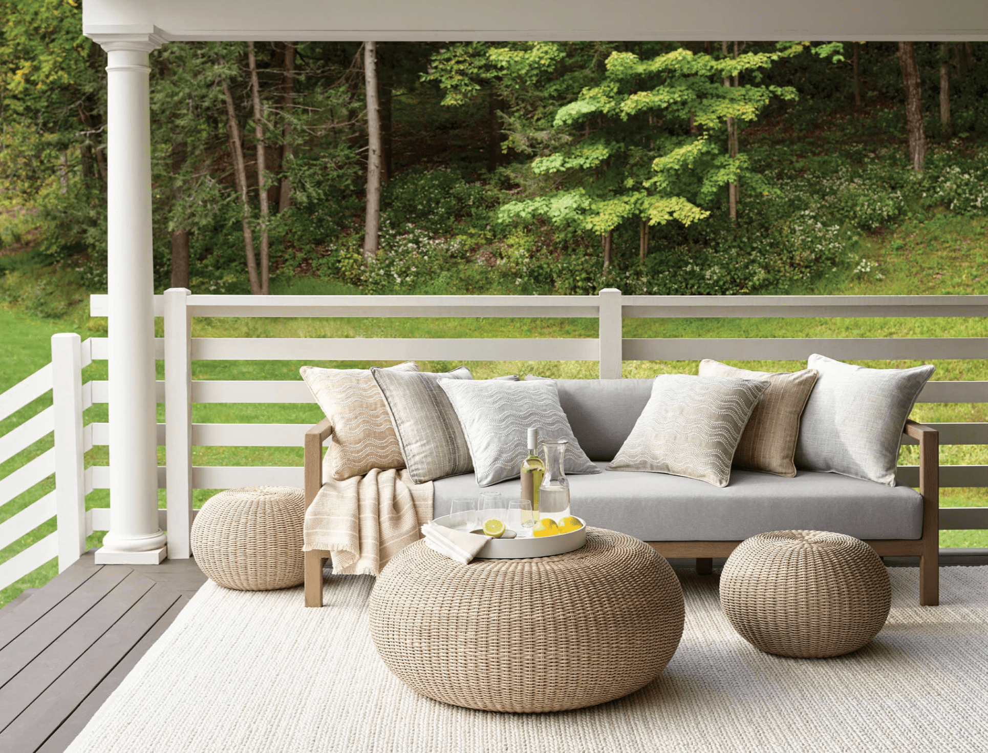 Veranda Handwoven Performance Rug - Ivory - Our Boat House