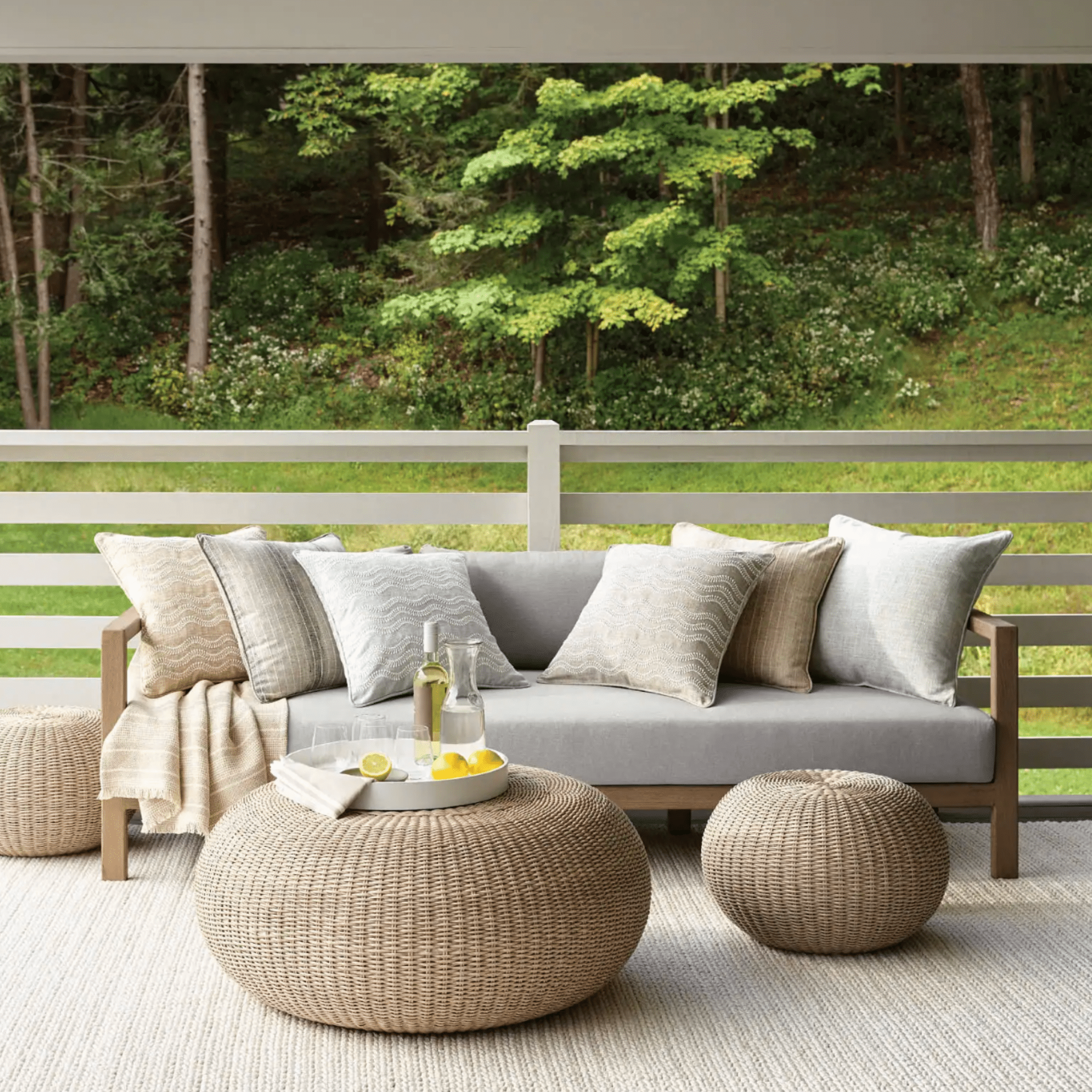 Veranda Handwoven Performance Rug - Ivory - Our Boat House