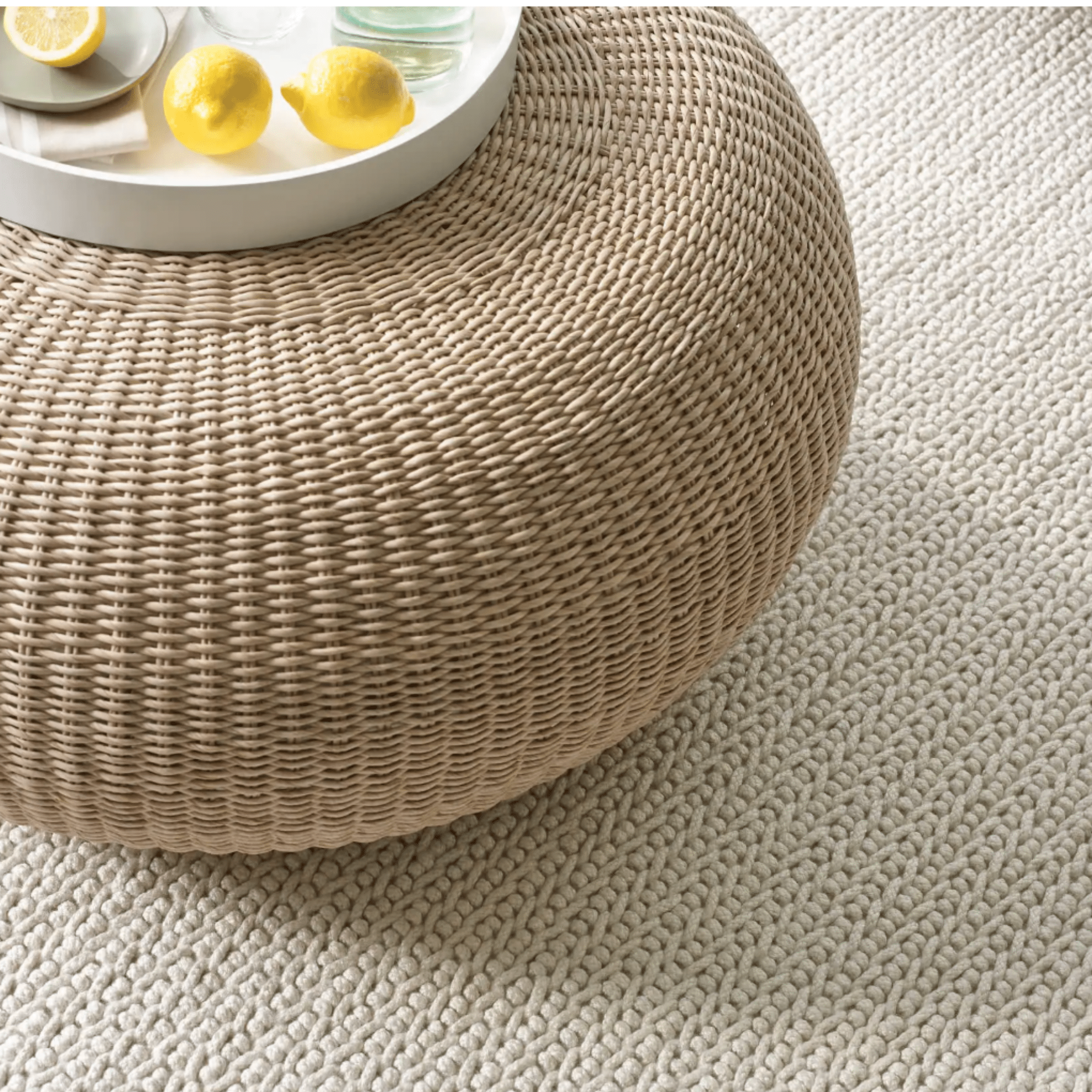 Veranda Handwoven Performance Rug - Ivory - Our Boat House