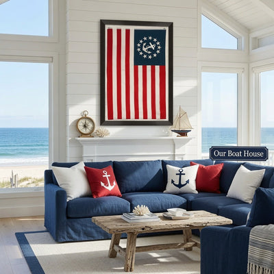 Vintage Sailing Flag - Framed Art - Our Boat House