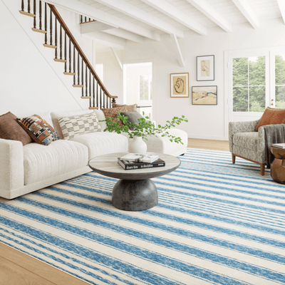 Vion Coastal Striped Machine Washable Rug - Our Boat House
