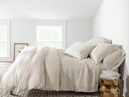 Washed Linen Quilt - Natural - Our Boat House