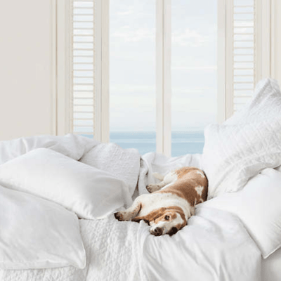 Washed Linen Quilt - White - Our Boat House