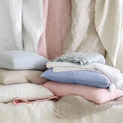 Washed Linen Quilt - Slipper Pink