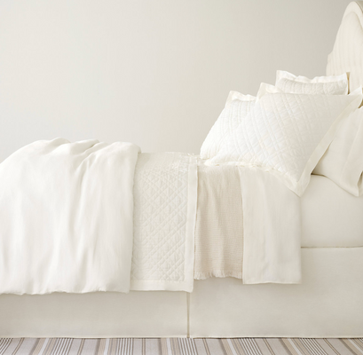 Washed Linen Quilt - Ivory