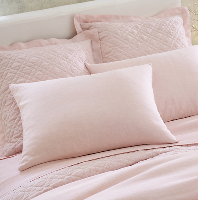 Washed Linen Quilt - Slipper Pink