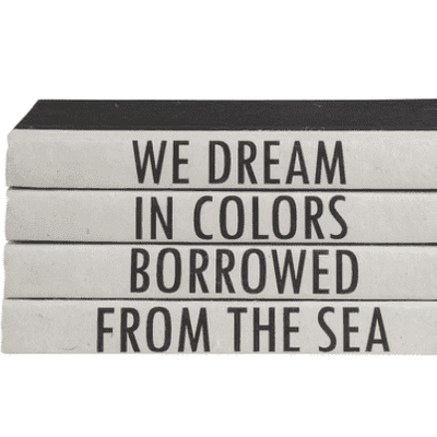 'WE DREAM IN COLORS BORROWED FROM THE SEA