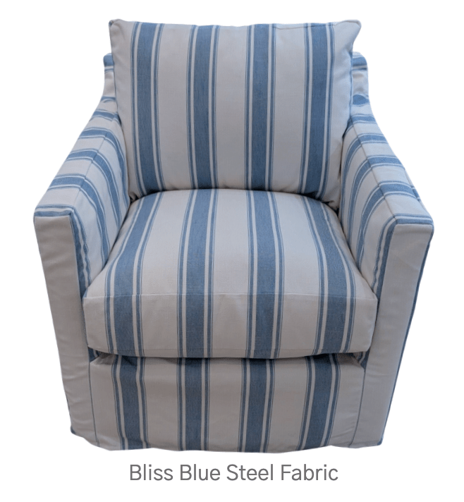 Westchester Slipcovered XL Swivel Glider in Coastal Stripes - Our Boat House
