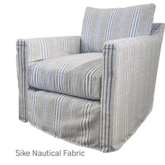 Westchester Slipcovered XL Swivel Glider in Coastal Stripes - Our Boat House