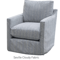 Westchester Slipcovered XL Swivel Glider in Coastal Stripes - Our Boat House
