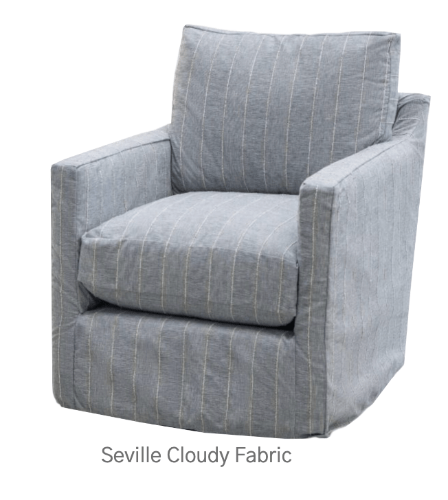 Westchester Slipcovered XL Swivel Glider in Coastal Stripes - Our Boat House