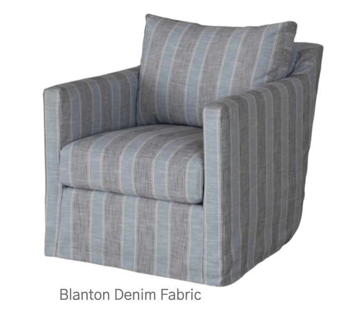 Westchester Slipcovered XL Swivel Glider in Coastal Stripes - Our Boat House