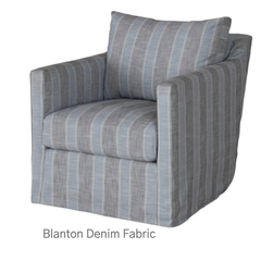 Westchester Slipcovered XL Swivel Glider in Coastal Stripes - Our Boat House