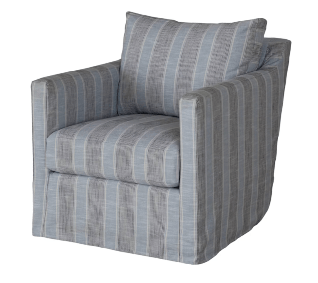 Westchester Slipcovered XL Swivel Glider in Coastal Stripes - Our Boat House