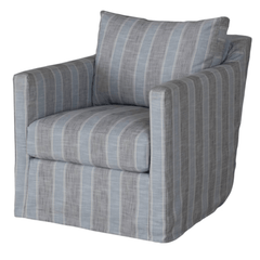 Westchester Slipcovered XL Swivel Glider in Coastal Stripes - Our Boat House