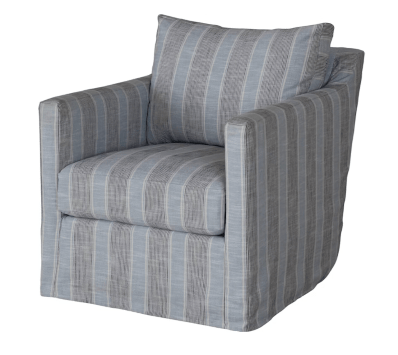Westchester Slipcovered XL Swivel Glider in Coastal Stripes - Our Boat House