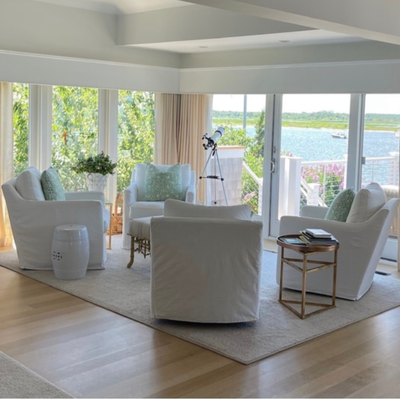 Westchester Slipcovered XL Arm Chair - Swivel Glide - Our Boat House