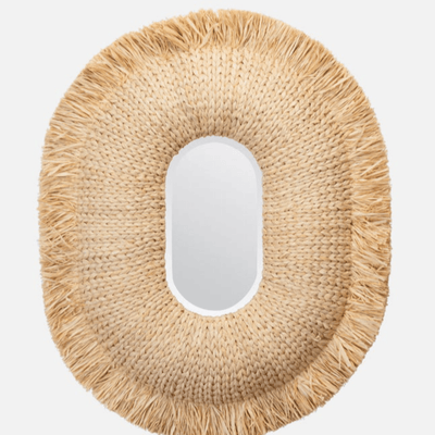 Winter Park Woven Raffia Mirror - Oval - Our Boat House