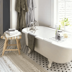 Zhara Stripe Handwoven Performance Rug - Ivory - Our Boat House