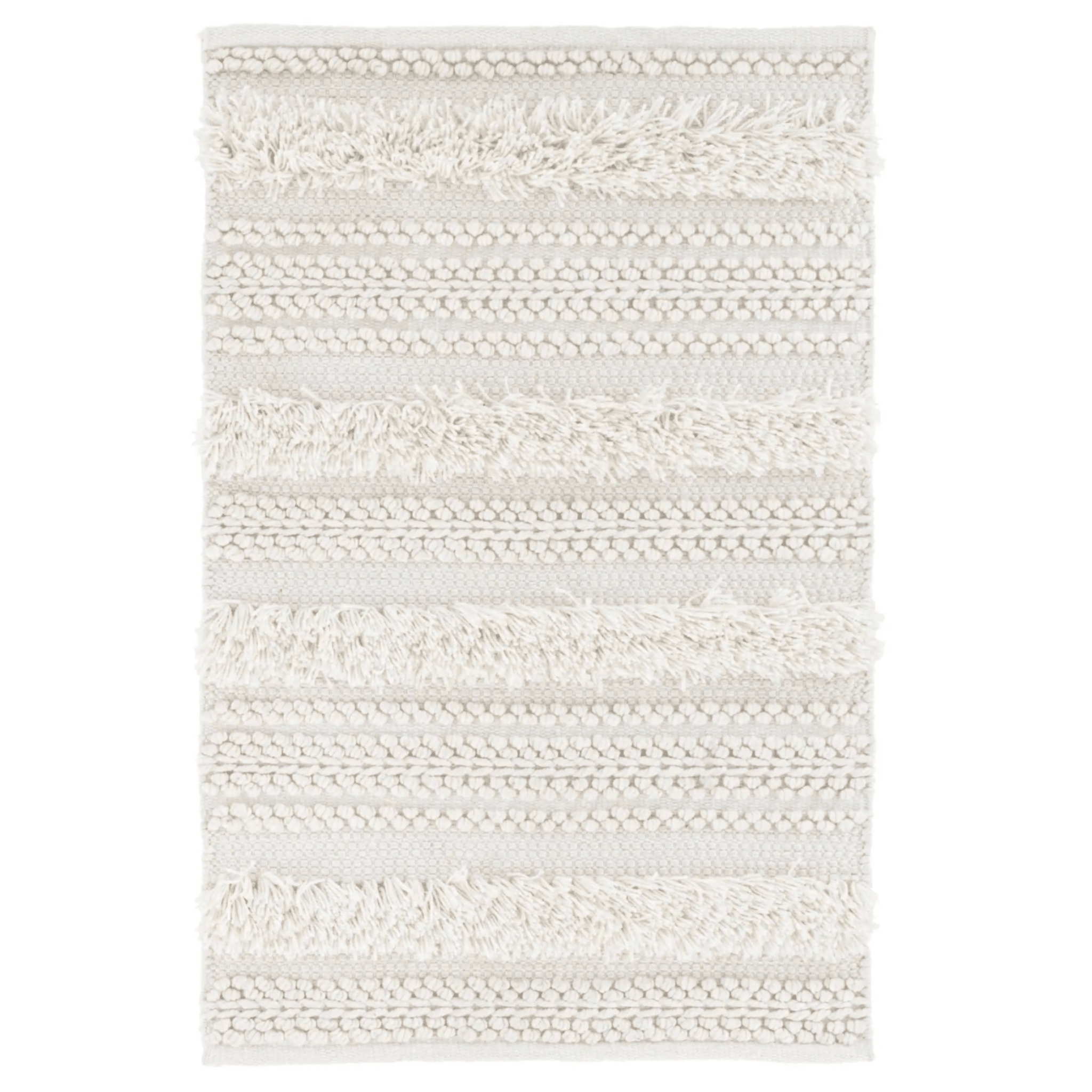 Zhara Stripe Handwoven Performance Rug - Ivory - Our Boat House