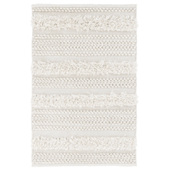 Zhara Stripe Handwoven Performance Rug - Ivory - Our Boat House