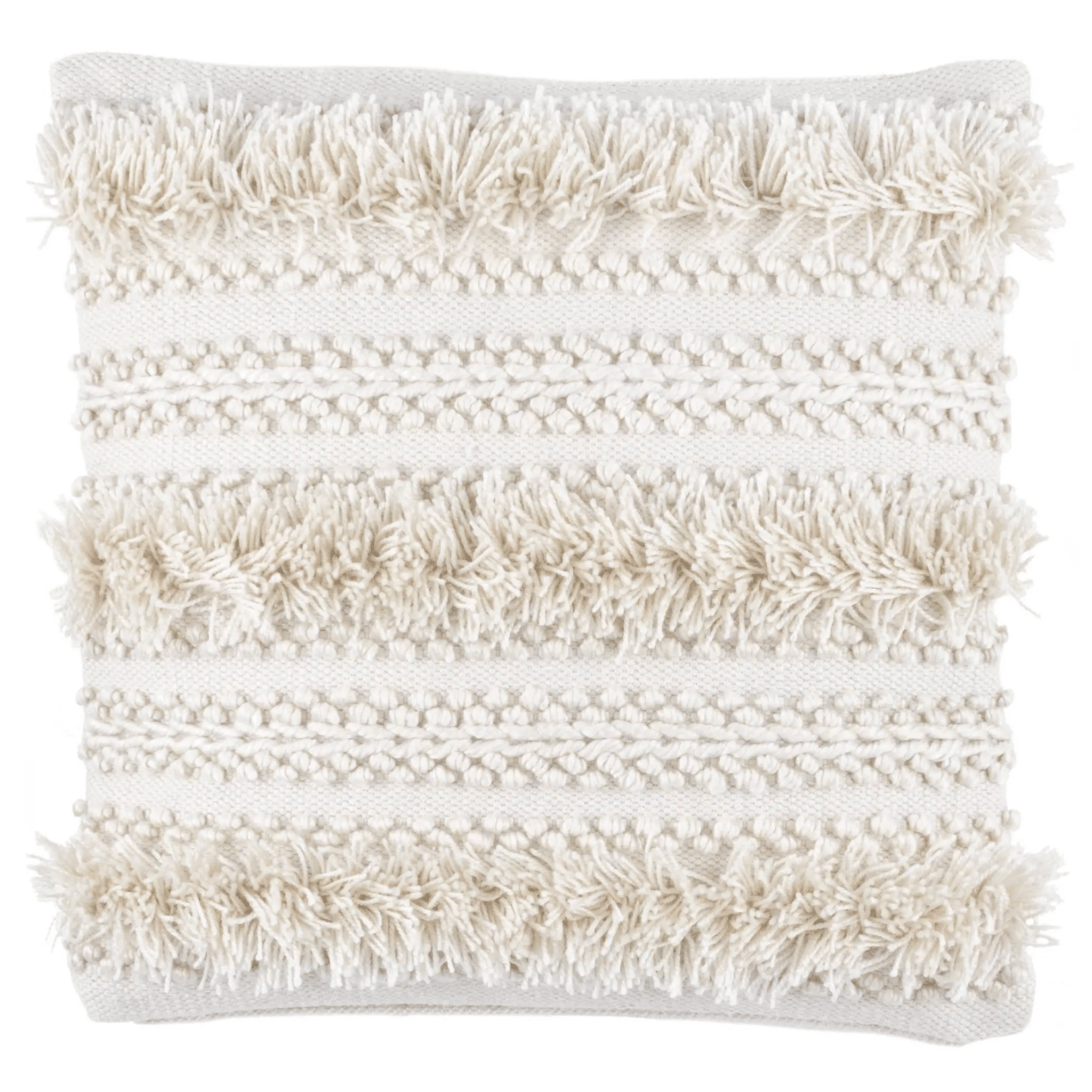 Zhara Stripe Indoor/Outdoor Decorative Pillow Cover - Ivory - Our Boat House