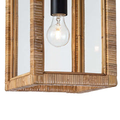 Bamboo & Glass Hanging Light Pendant Light 