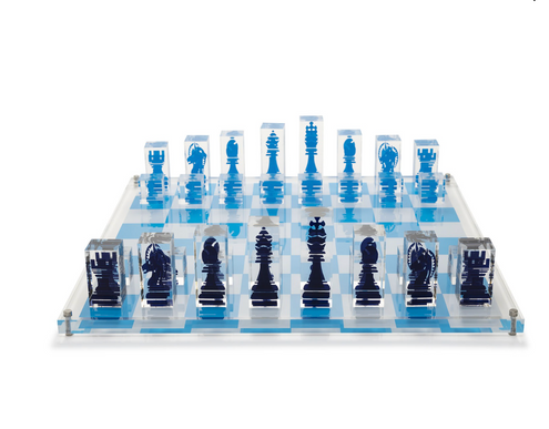 Acrylic Chess Set - Light Blue