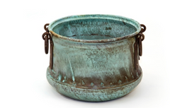 Copper Cauldron with Verdi Green Vintage Finish -Medium