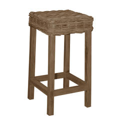 STOCK - Nantucket Washed Woven Rattan Bar Stool without back Bar Stool 