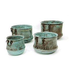 Verdi Green Copper Cauldrons (4 Sizes) Planter 