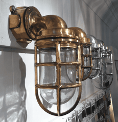 Cast Brass Ship's 90-degree Passageway Light - Two Sizes & Two Finishes Ship Light 