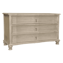 Curved Front 3 Drawer Chest in Vintage Grey Chest 