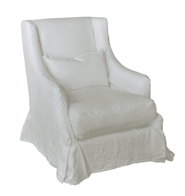 Barent's Island Belgium Linen Slipcovered Chair Accent Chair 